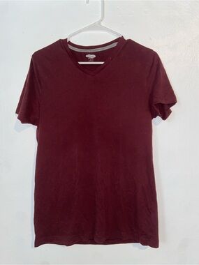 Old Navy Classic Preppy Capsule Sporty Men's Soft Washed V-Neck T-Shirt - Maroon